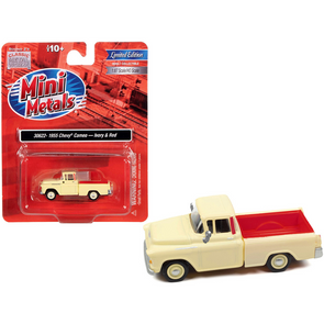 1955-chevrolet-cameo-pickup-truck-ivory-and-red-1-87-ho-scale-model-car