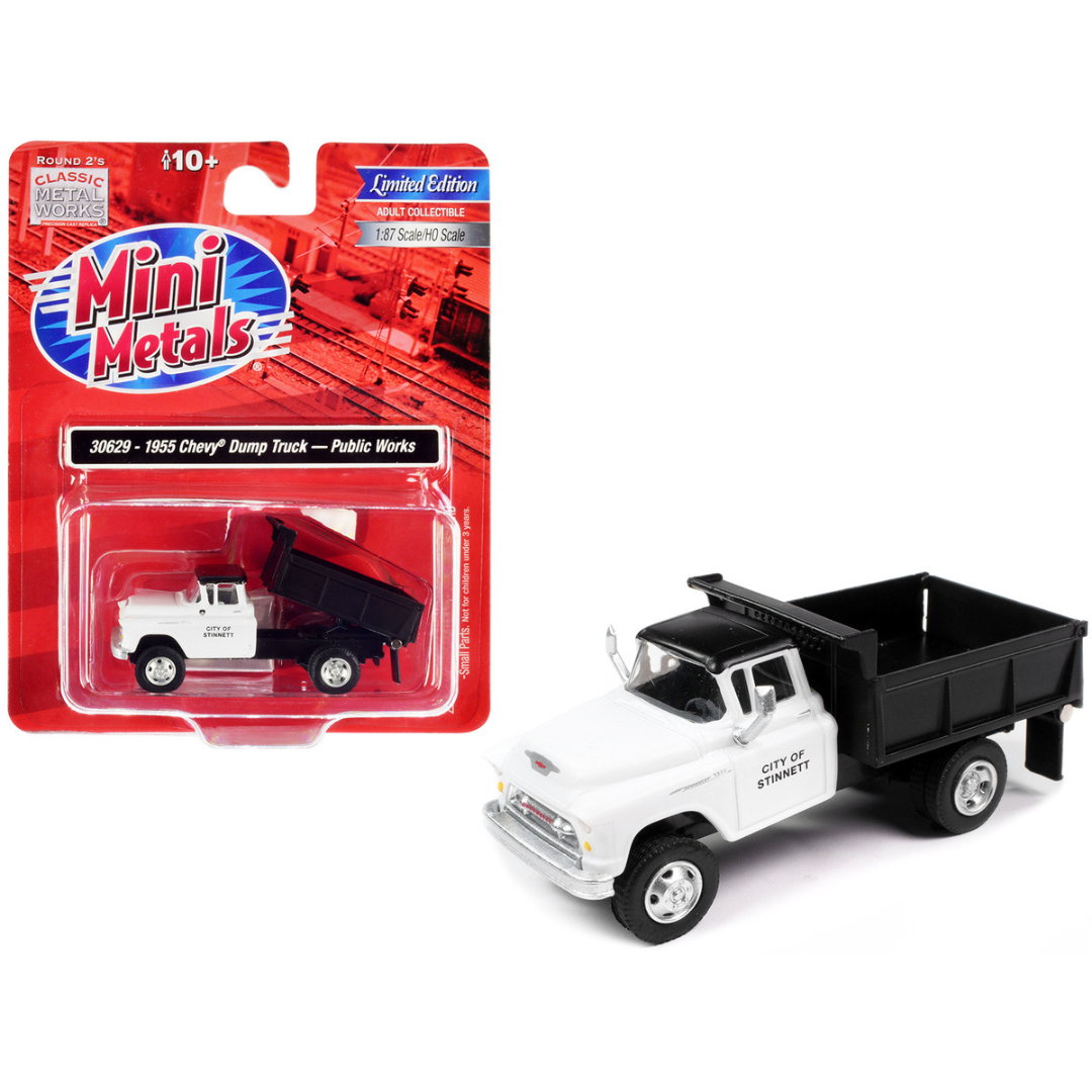 1955-chevrolet-dump-truck-white-city-of-stinnet-public-works-1-87-scale-model