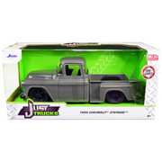 1955-chevrolet-stepside-pickup-truck-gray-just-trucks-series-1-24-diecast-model-car