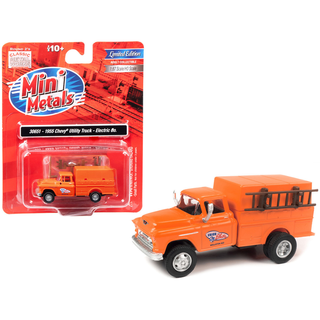 1955-chevrolet-utility-truck-orange-union-electric-1-87-ho-scale-model