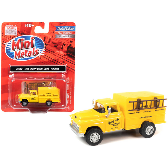 1955-chevrolet-utility-truck-yellow-song-co-refrigeration-and-heating-1-87-ho-scale-model