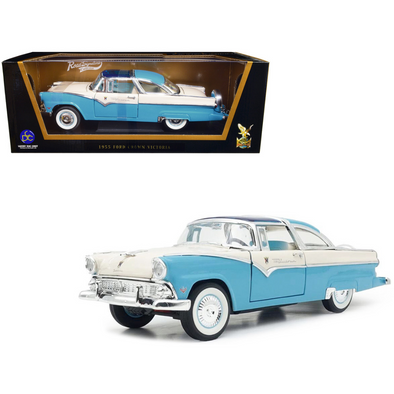 1955 Ford Crown Victoria Light Blue 1/18 Diecast Model Car by Road Signature