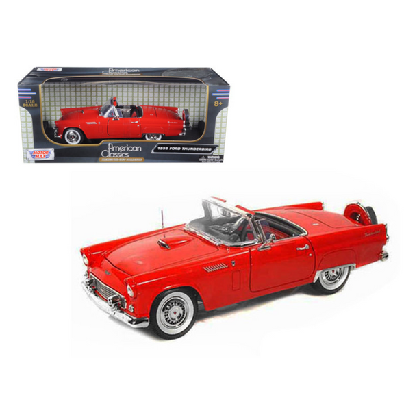 1956 Ford Thunderbird Red 1/18 Diecast Model Car by Motormax