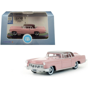 1956 Lincoln Continental Mark II Pink 1/87 (HO) Scale Diecast Model Car by Oxford Diecast