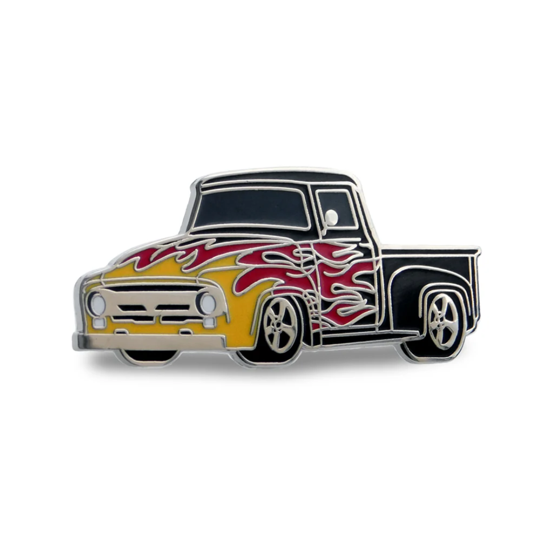 1956 Ford F100 with Flames Lapel Pin