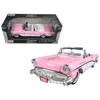 1957-buick-roadmaster-convertible-pink-1-18-diecast-model-car-by-motormax