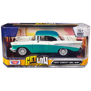 1957-chevrolet-bel-air-lowrider-turquoise-metallic-and-white-get-low-series-1-24-diecast