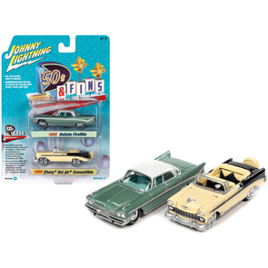 1959 Desoto Fireflite and 1956 Chevrolet Bel Air Convertible Set of 2 Cars 1/64 Diecast
