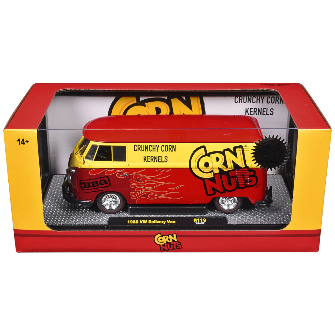 1960 Volkswagen Delivery Van Red and Yellow "Corn Nuts BBQ" Limited Edition 1/24 Diecast Model Car