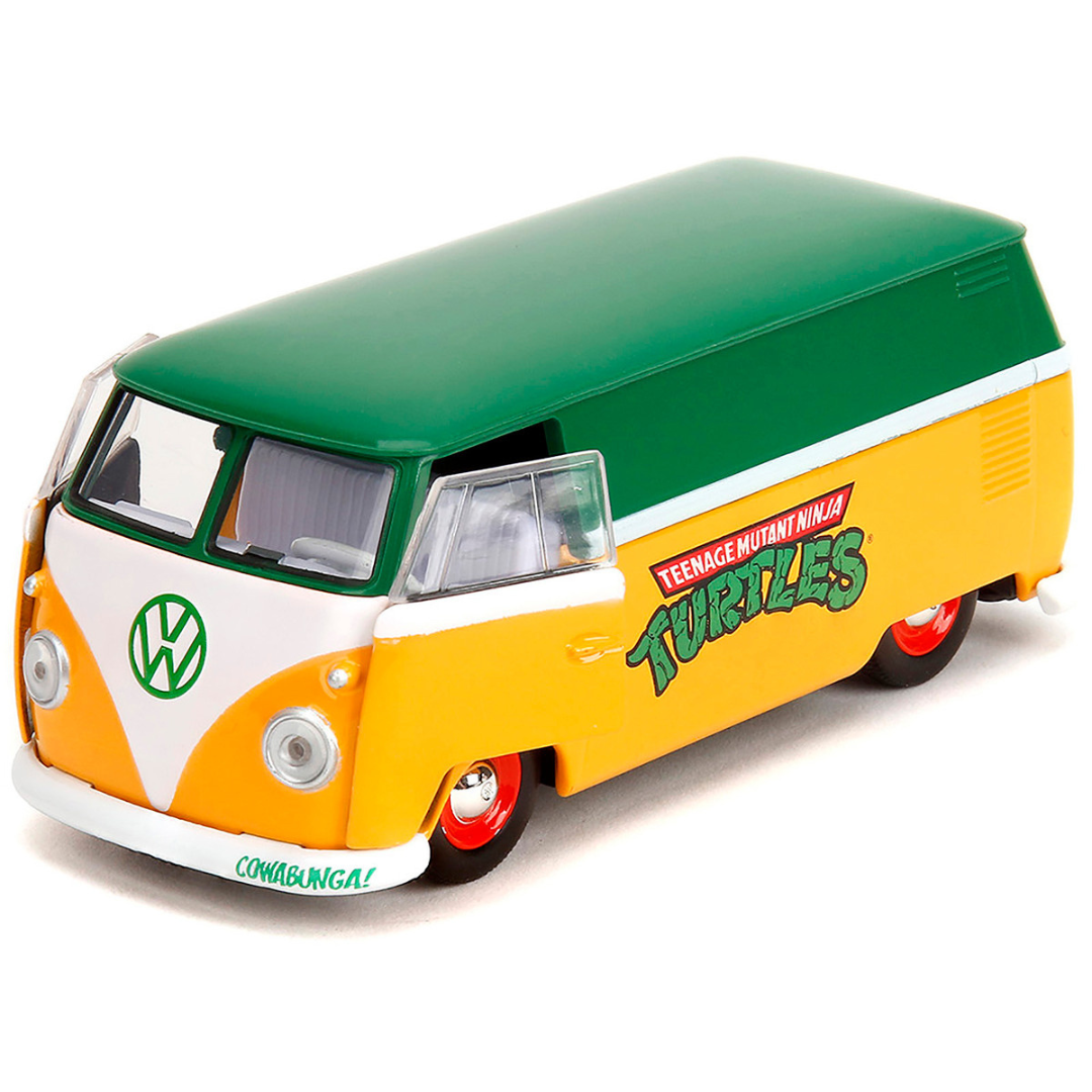 1961 Volkswagen Bus "Teenage Mutant Ninja Turtles" Green and Yellow with White Interior "Hollywood Rides" Series 1/32 Diecast Model Car