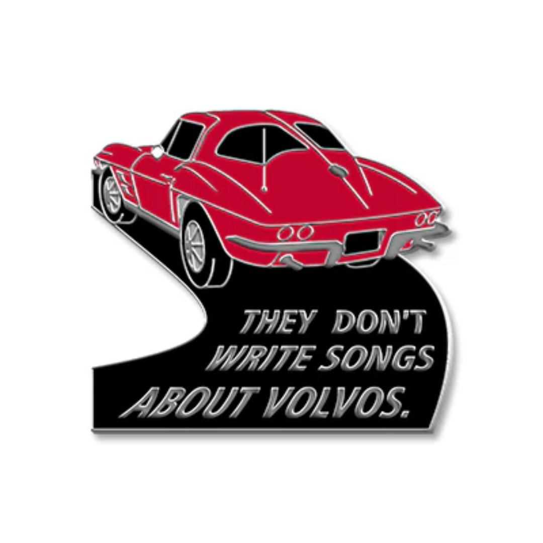 1963 Chevrolet Corvette Lapel Pin - They don't write songs about Volvos