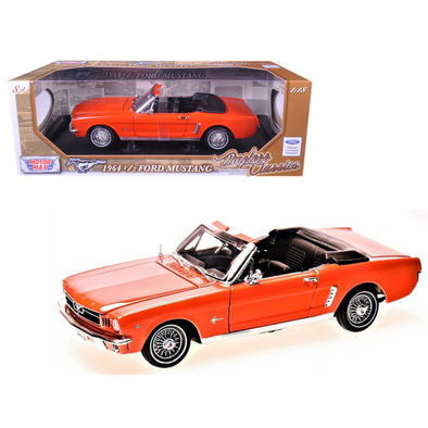 1964-1-2-ford-mustang-convertible-orange-timeless-classics-1-18-diecast-model-car