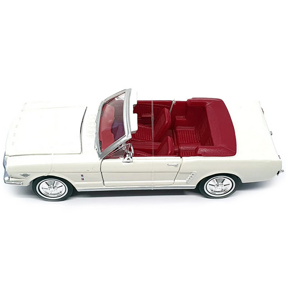1964 1/2 Ford Mustang Convertible White with Red James Bond 007 "Goldfinger" 1/24 Diecast