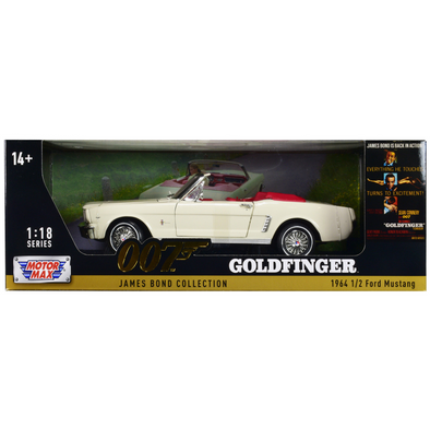 1964 1/2 Ford Mustang Convertible James Bond 007 "Goldfinger" (1964) Movie 1/18 Diecast Model Car