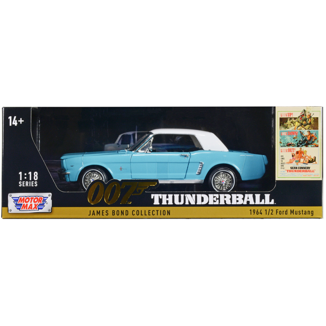 1964 1/2 Ford Mustang James Bond 007 "Thunderball" (1965) Movie 1/18 Diecast Model Car