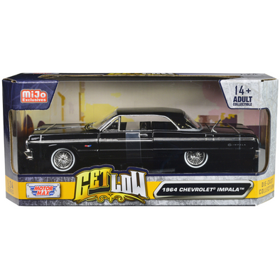 1964-chevrolet-impala-lowrider-black-1-24-diecast-model-car-by-motormax