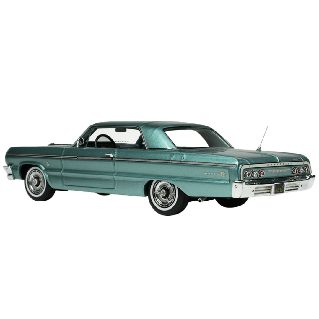 1964-chevrolet-impala-azure-aqua-blue-metallic-with-blue-interior-limited-edition-to-200-pieces-worldwide-1-43-model-car-by-goldvarg-collection