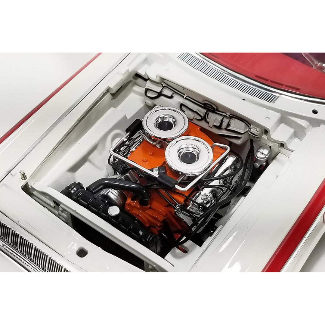 1964 Dodge 330 "Ramchargers" White with Red Graphics and Stripes Limited Edition to 504 pieces Worldwide 1/18 Diecast Model Car