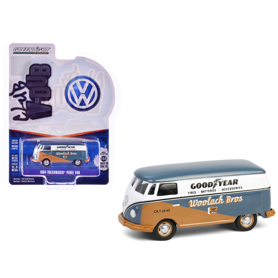 1964 Volkswagen Panel Van "Goodyear" Gray and White with Tan Graphics "Club Vee-Dub" Series 20 1/64 Diecast Model Car