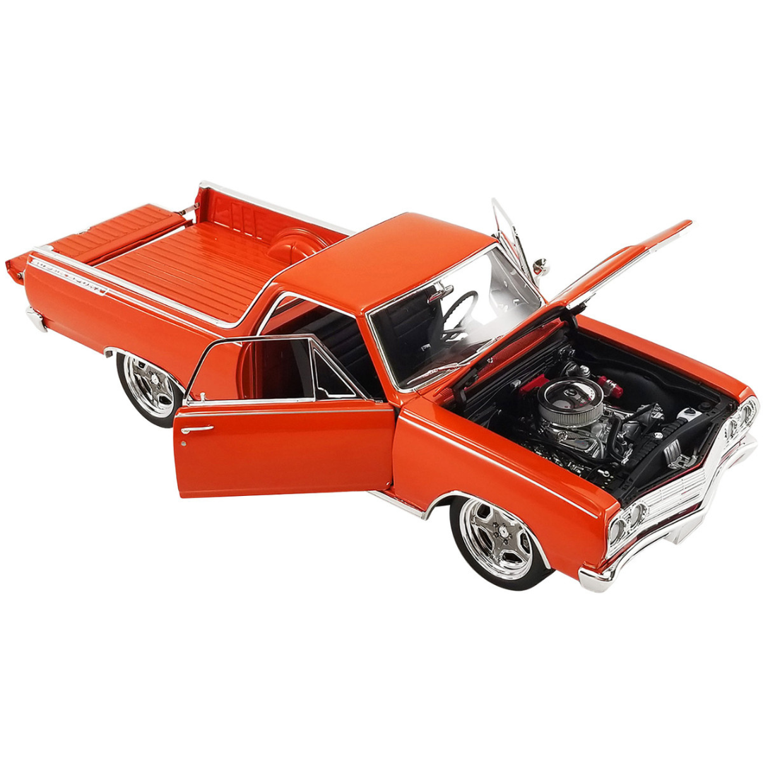 1965-chevrolet-el-camino-ss-custom-cruiser-orange-metallic-1-18-diecast