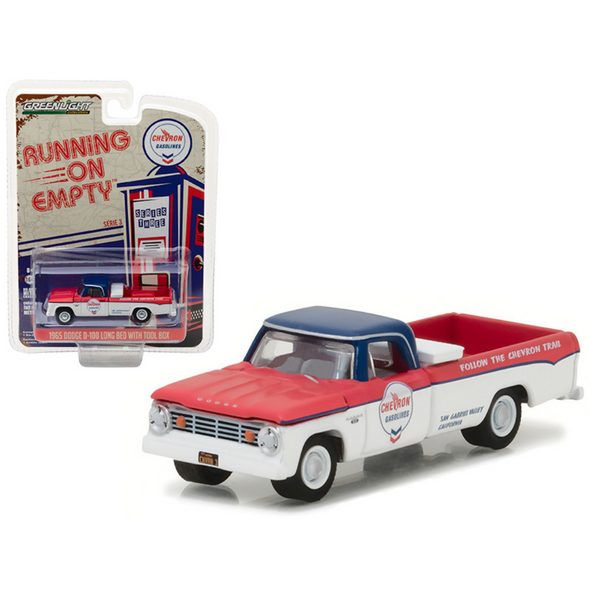 1965 Dodge D-100 Pickup Truck "Chevron" 1/64 Diecast Model Car by Greenlight