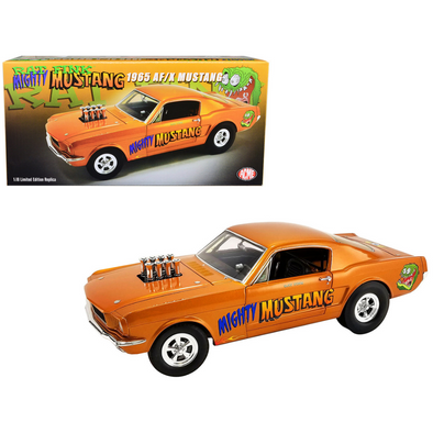 1965-ford-mustang-a-fx-orange-metallic-rat-fink-mighty-mustang-1-18-diecast