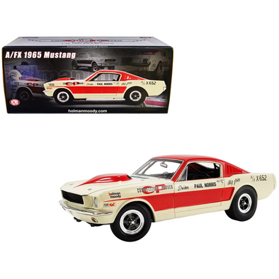 1965 Ford Mustang A/FX Red and Cream "Holman Moody" Limited Edition 1/18 Diecast