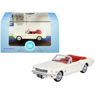 1965 Ford Mustang Convertible Wimbledon White (Goldfinger) 1/87 (HO) Scale Diecast