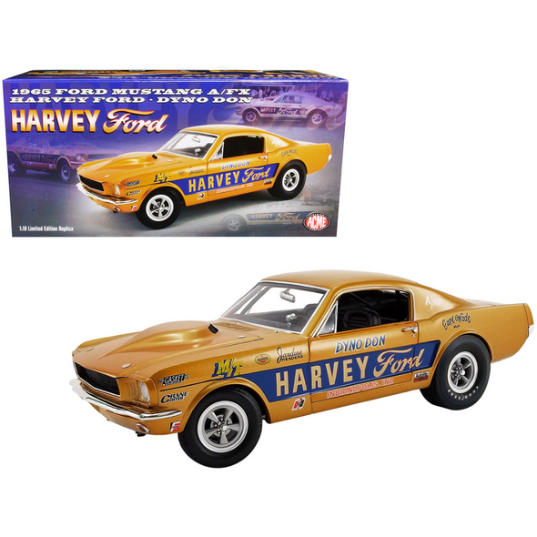 1965 Ford Mustang A/FX "Harvey Ford" Orange Metallic with Blue "Dyno Don" 1/18 Diecast