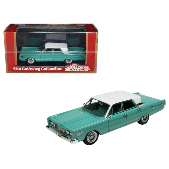 1965 Mercury Park Lane Breezeway Aquamarine with White Top and Aquamarine Interior Limited Edition to 200 pieces Worldwide 1/43 Model Car by Goldvarg Collection