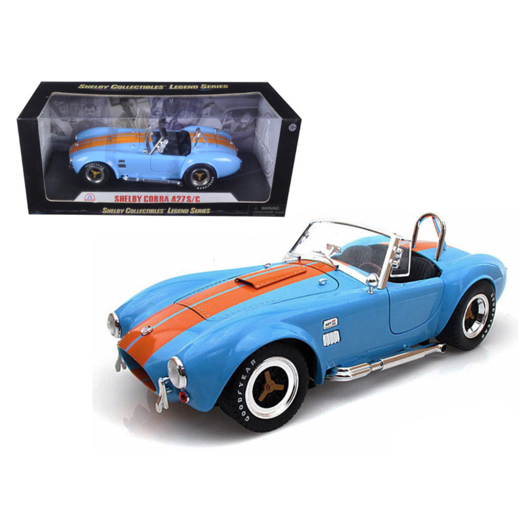 1965-shelby-cobra-427-s-c-blue-with-orange-stripes-1-18-diecast-model-car