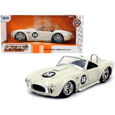 1965-shelby-cobra-427-s-c-58-cream-bigtime-muscle-1-24-diecast-model-car-by-jada