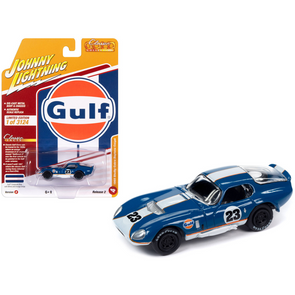 1965 Shelby Cobra Daytona Coupe #23 Dark Blue with White and Orange Stripes "Gulf Oil" "Classic Gold Collection" Limited Edition 1/64 Diecast Model Car