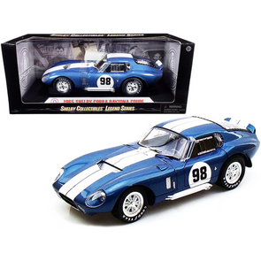 1965 Shelby Cobra Daytona Coupe #98 Blue 1/18 Diecast Model Car by Shelby Collectibles