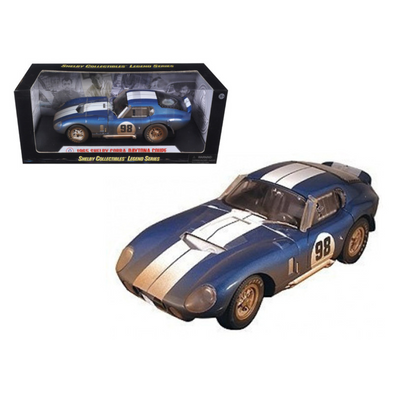 1965 Shelby Cobra Daytona Coupe (Dirty) #98 Blue 1/18 Diecast Model Car by Shelby Collectibles