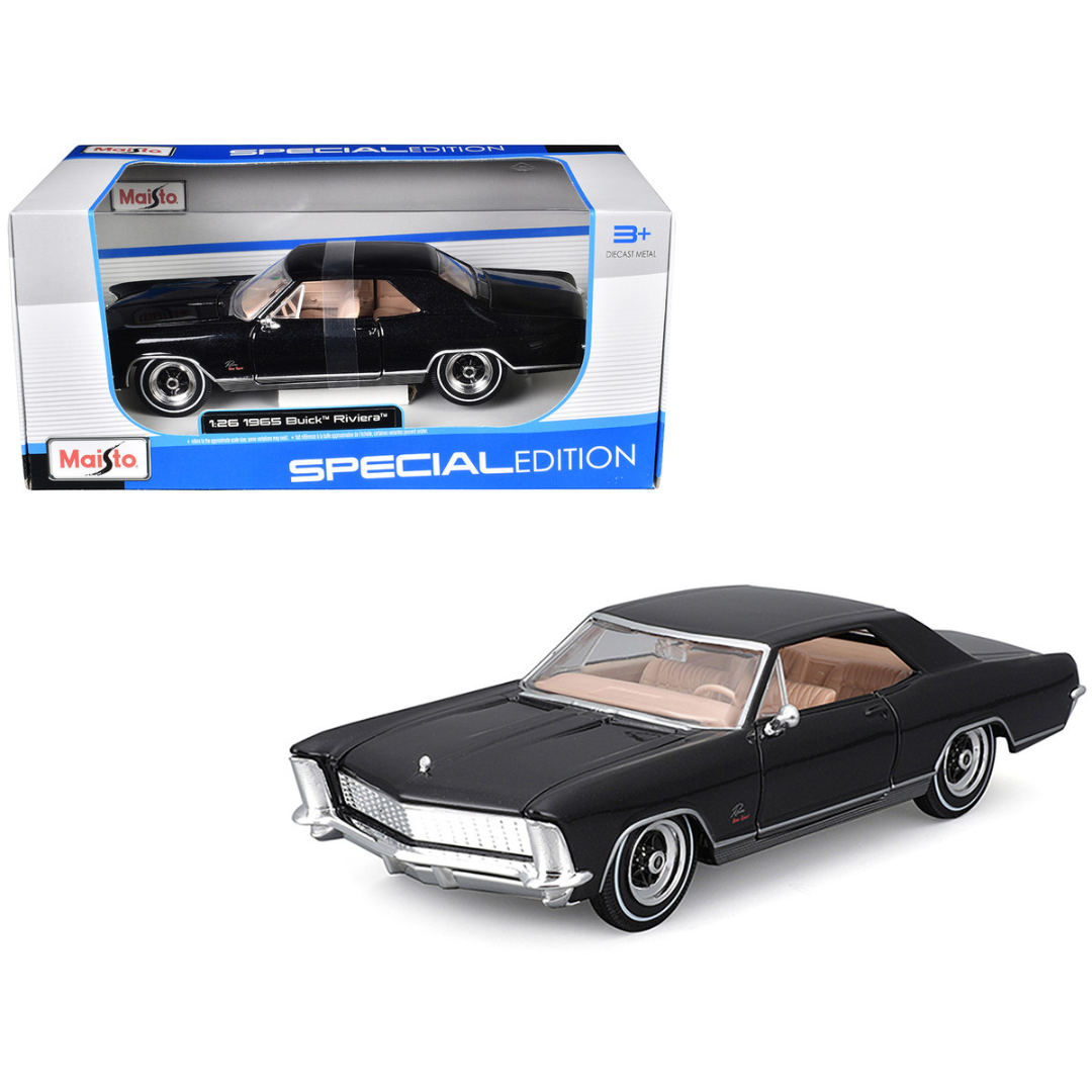 1965 Buick Riviera Gran Sport Black Metallic "Special Edition" Series 1/26 Diecast Model Car