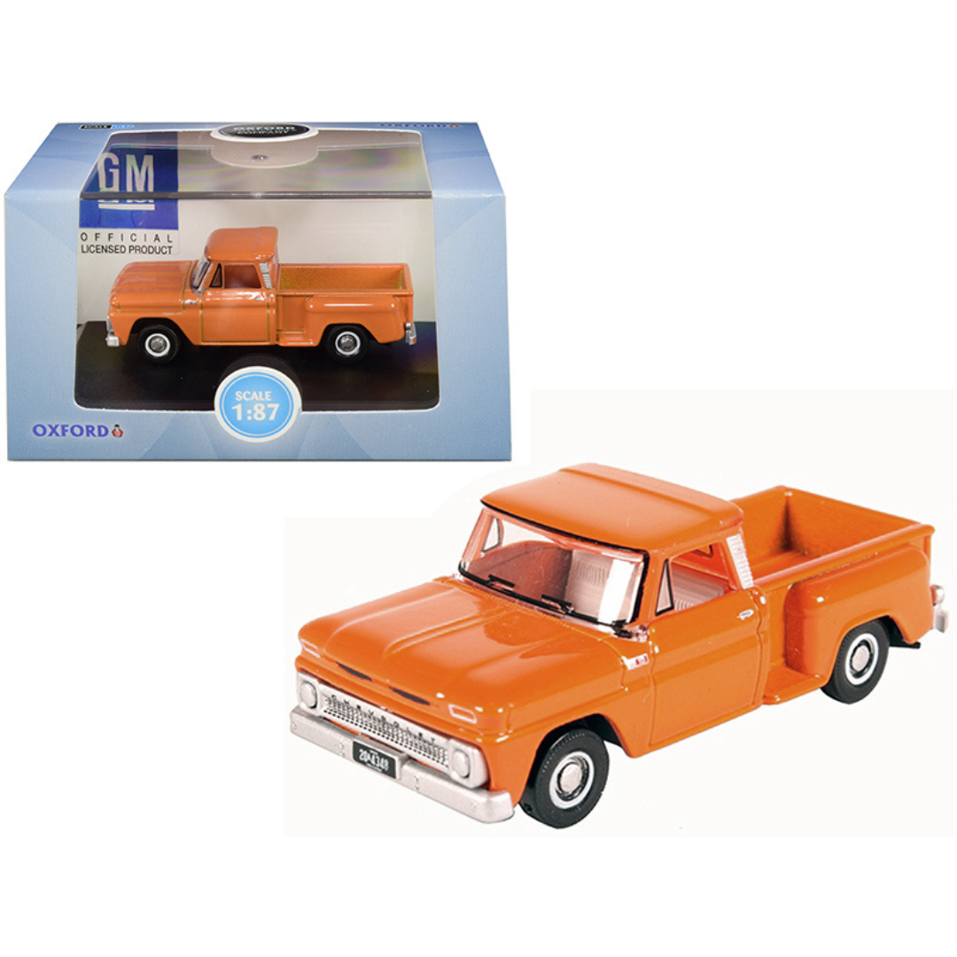 1965 Chevrolet C10 Stepside Pickup Truck Orange 1/87 (HO) Diecast