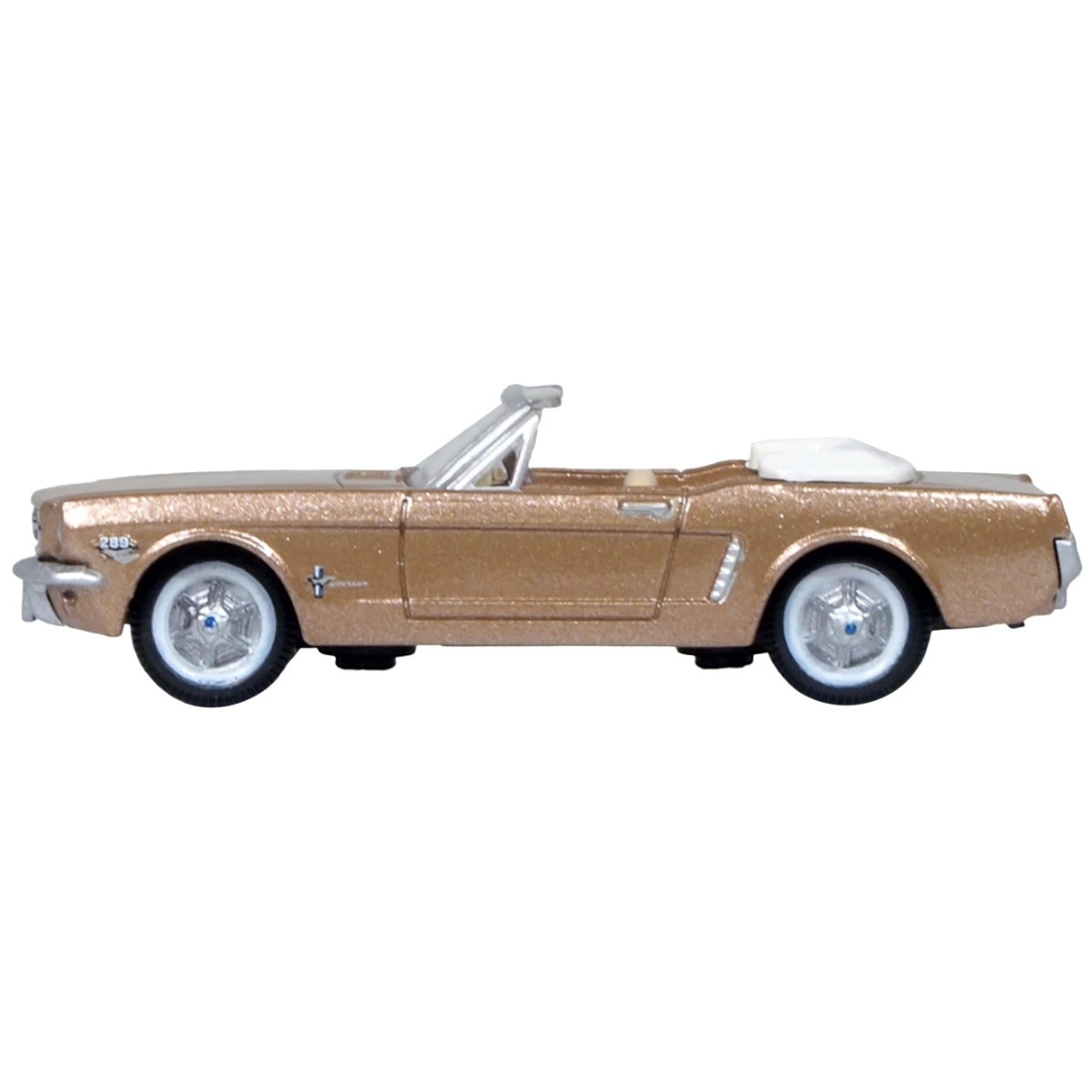 1965 Ford Mustang Convertible Prairie Bronze Metallic 1/87 (HO) Scale Diecast Model Car