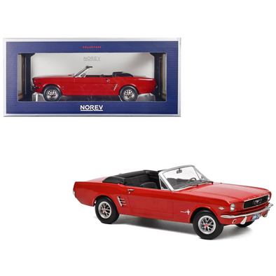 1966 Ford Mustang Convertible Signal Flare Red 1/18 Diecast Model Car