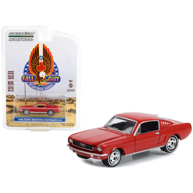 1966 Ford Mustang Fastback 2+2 "Fall Guy Stuntman Association" 1/64 Diecast Model Car by Greenlight