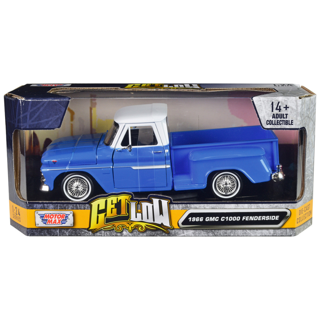 1966 GMC C1000 Fenderside Pickup Truck Lowrider "Get Low" Series 1/24 Diecast Model Car