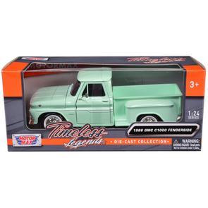 1966-gmc-c1000-fenderside-pickup-truck-light-green-1-24-diecast-model-car-by-motormax