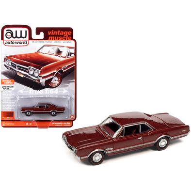 1966-oldsmobile-442-autumn-bronze-metallic-1-64-diecast-model-car-by-auto-world