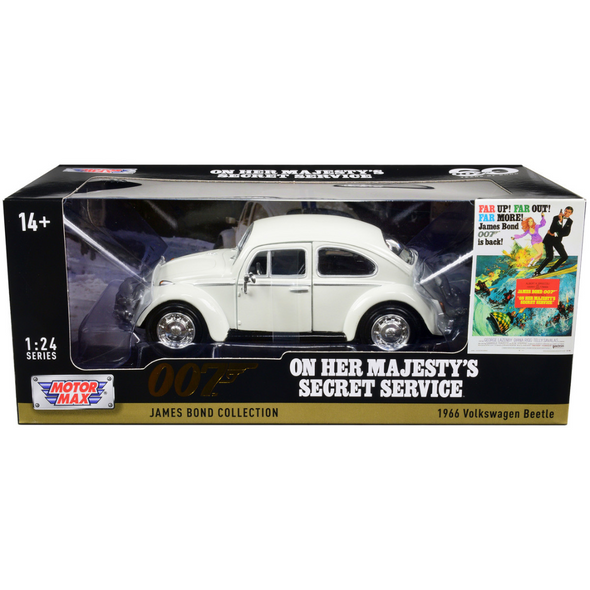 1966 Volkswagen Beetle James Bond 007 "On Her Majesty's Secret Service" (1969) 1/24 Diecast Model Car by Motormax