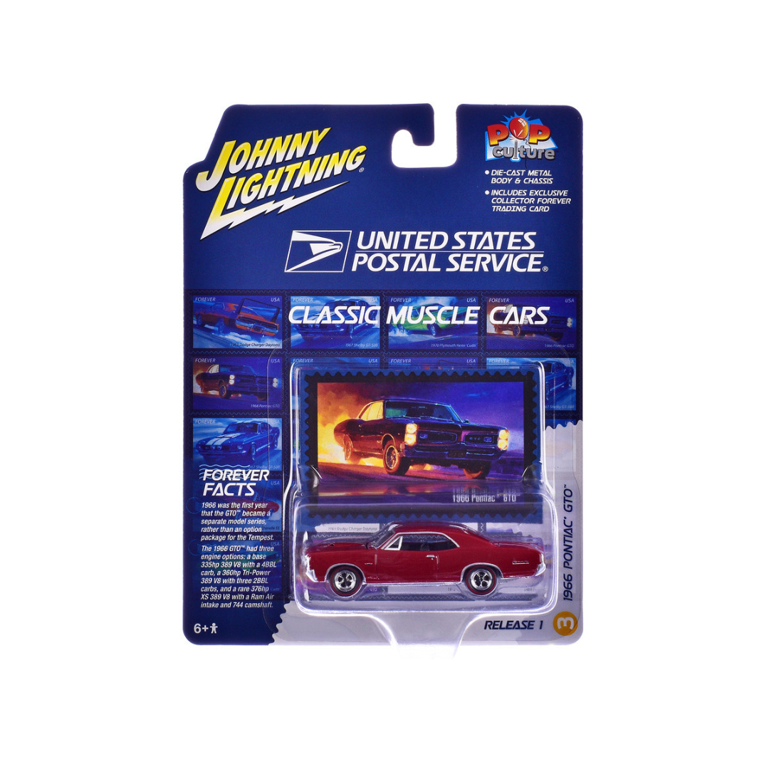 1966 Pontiac GTO Montero Red "USPS (United States Postal Service)" Pop Culture 2024 Release 1 1/64 Diecast Model Car