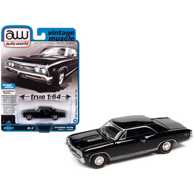 1967 Chevrolet Chevelle SS 396 Tuxedo Black 1/64 Diecast Model Car by Auto World