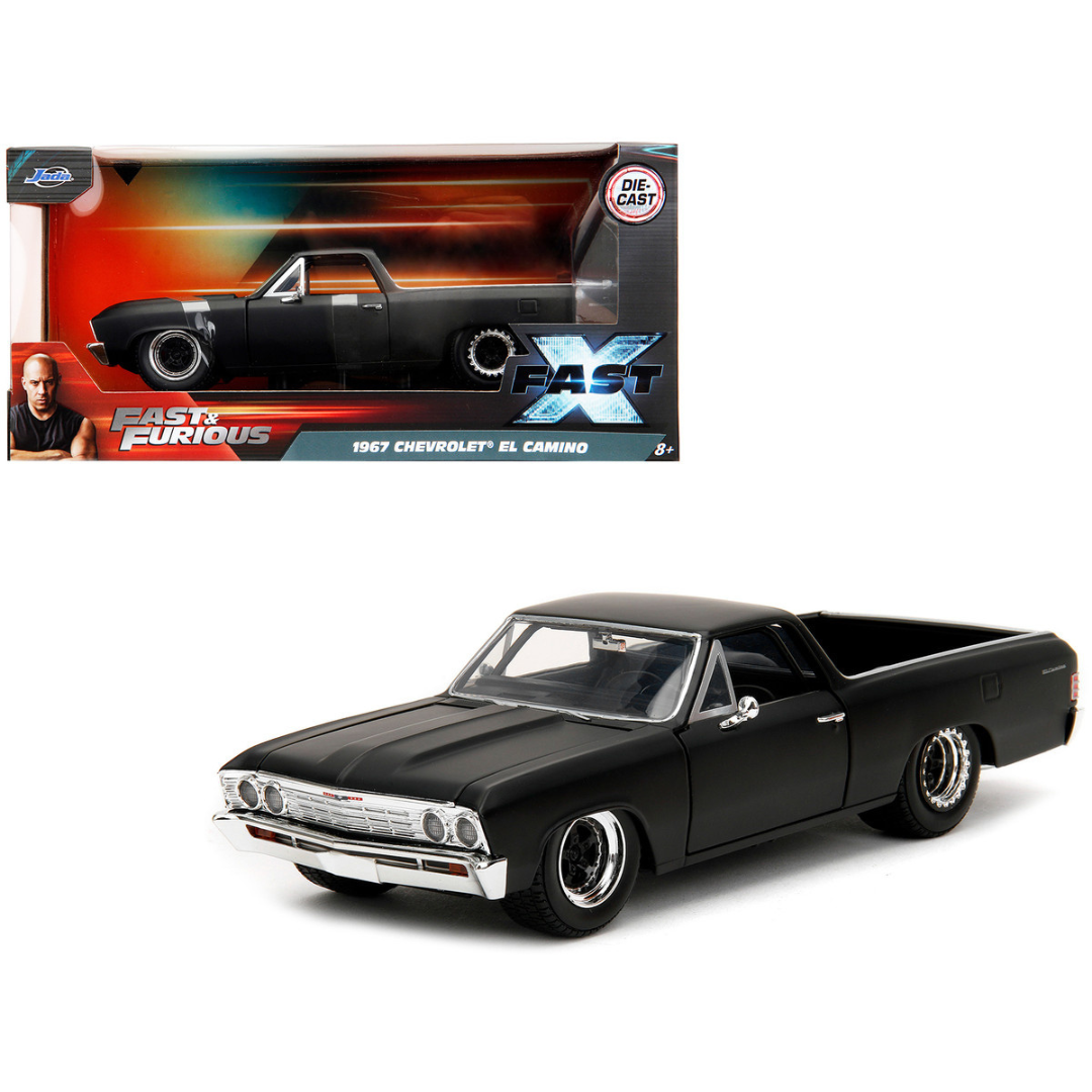 1967-chevrolet-el-camino-matt-black-fast-furious-series-1-24-diecast