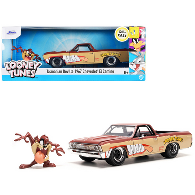 1967 Chevrolet El Camino Tasmanian Devil (Taz) Diecast Figure "Looney Tunes" "Hollywood Rides" Series 1/24 Diecast Model Car