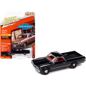 1967 Chevrolet El Camino Tuxedo Black with Red Interior 1/64 Diecast