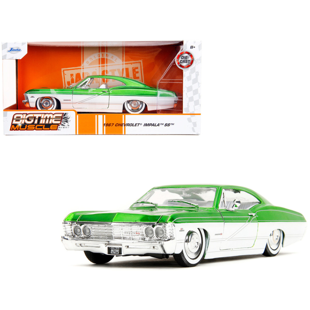 1967 Chevrolet Impala SS Green Metallic 1 24 Diecast Model Car by Jada